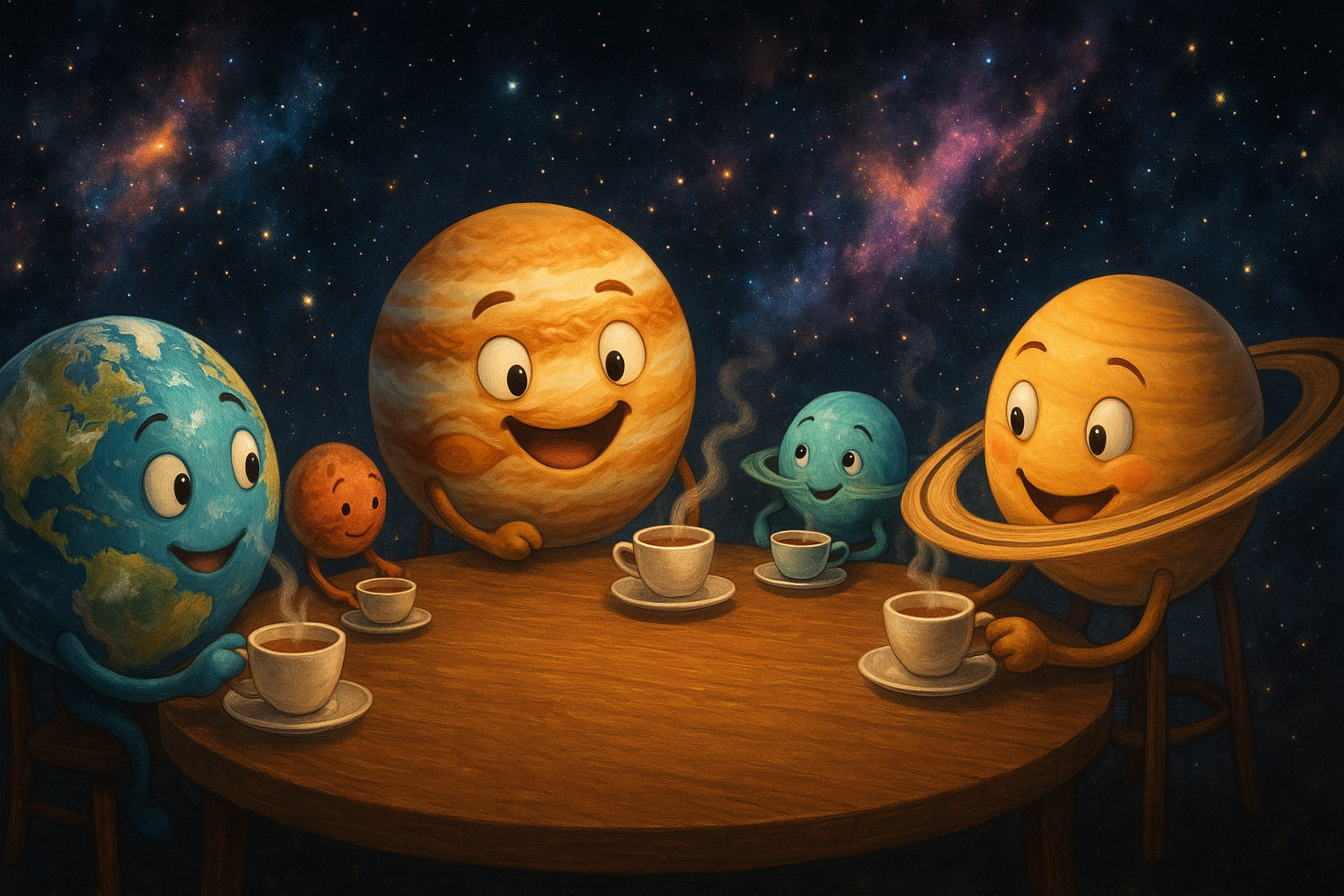 Planetary Tea Party: How Celestial Bodies Bond Over Cosmic Brew