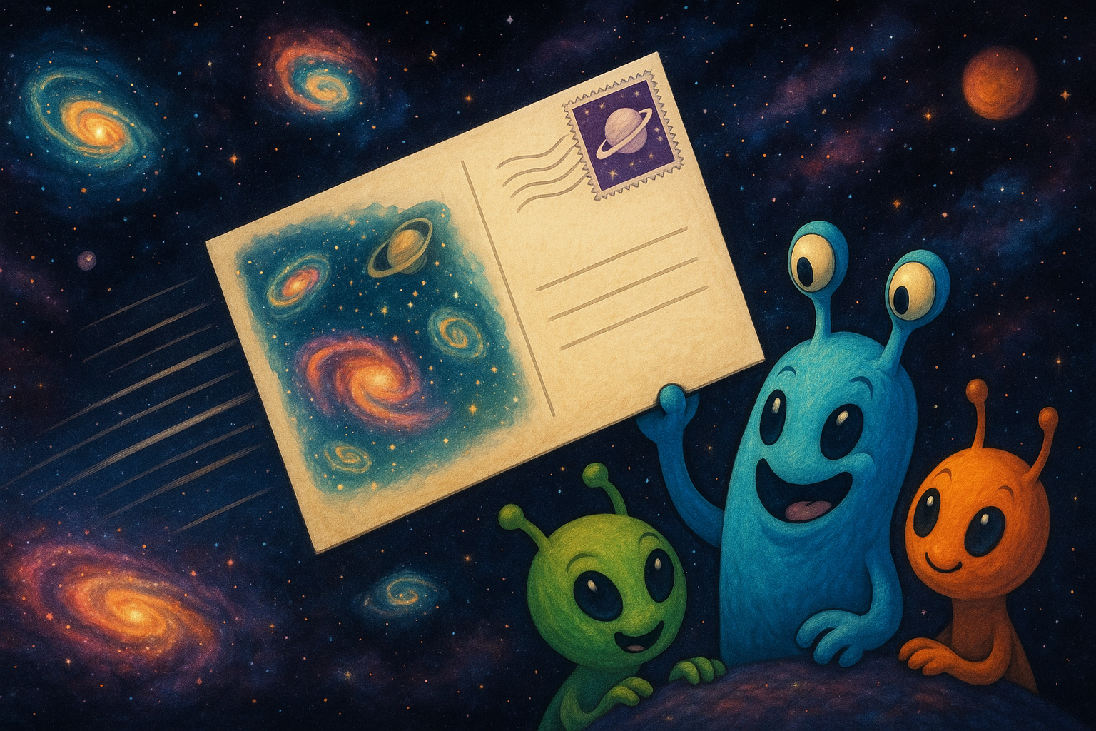 The Cosmic Postcard: Sending Messages Across the Galaxy